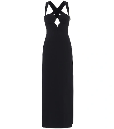 Shop Versace Stretch-crêpe Gown In Black