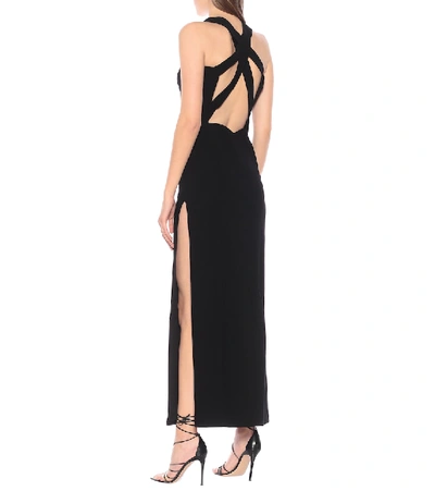 Shop Versace Stretch-crêpe Gown In Black