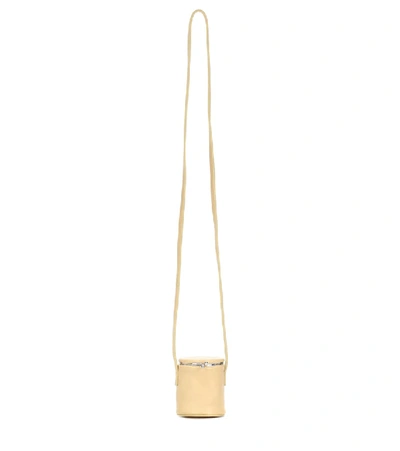 Shop Colovos Leather Bucket Bag In Beige