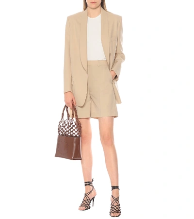 Shop Stella Mccartney Amber Wool Bermuda Shorts In Beige