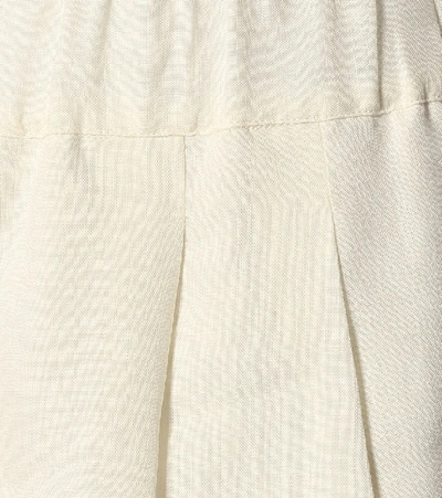 Shop Asceno Zurich Wide-leg Linen Shorts In White
