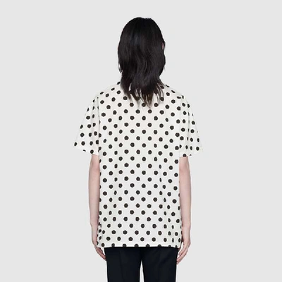 Shop Gucci Logo Polka Dot Print T-shirt In White