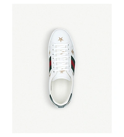 Shop Gucci Ace Leather Trainers