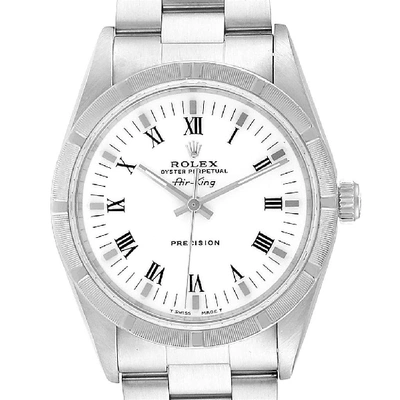 Shop Rolex Air King 34mm White Dial Steel Mens Watch 14010 Box In Not Applicable