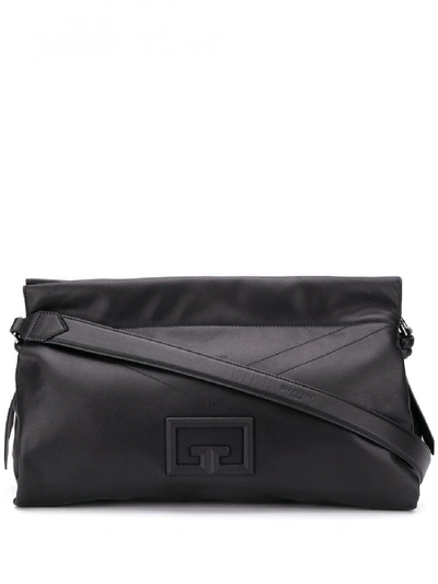 Shop Givenchy Id93 Large Leather Shoulder Bag In Black
