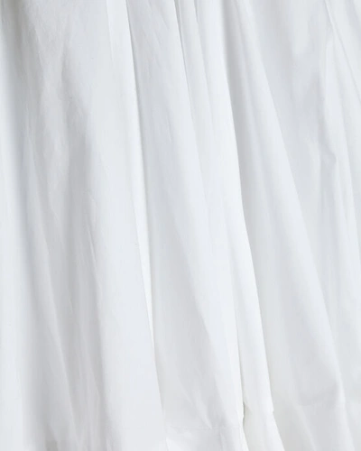 Shop David Koma Leather-trimmed Cotton Dress In Black/white