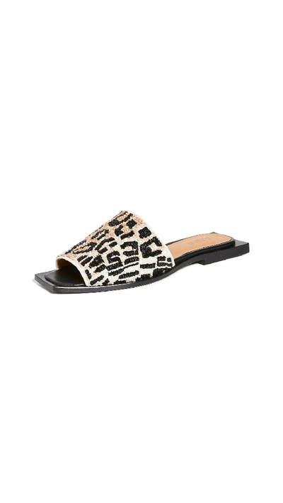 Shop Ganni Slipper Sandals In Leopard