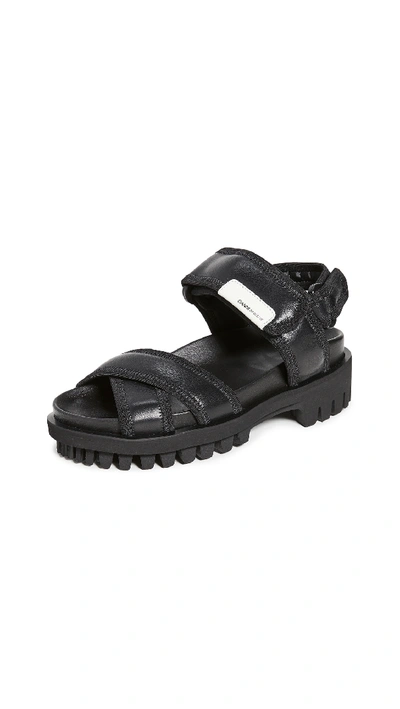 Shop Ganni Hiking Sandals In Black