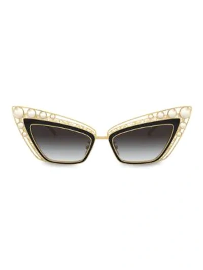 Shop Dolce & Gabbana 53mm Embellished Cat Eye Sunglasses In Gold