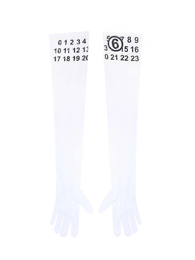 Shop Mm6 Maison Margiela Gloves In White