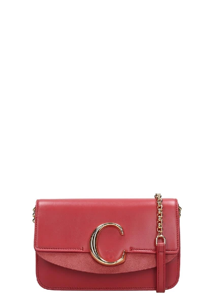 Shop Chloé Chloe C Shoulder Bag In Rose-pink Leather