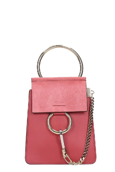 Shop Chloé Faye Mini Shoulder Bag In Red Suede And Leather
