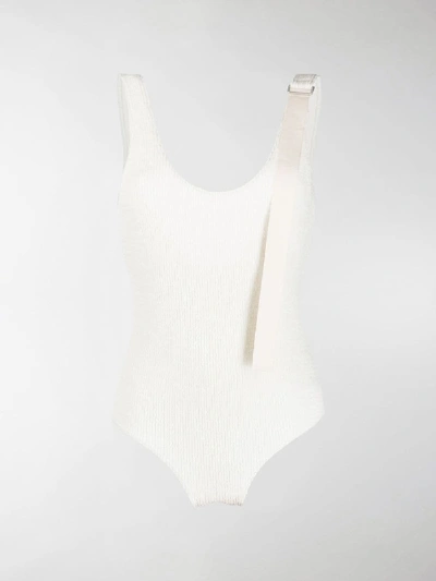 Shop Jil Sander Strap Detail Knitted Bodie In White