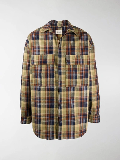 Shop Fear Of God Check Print Shirt In Yellow