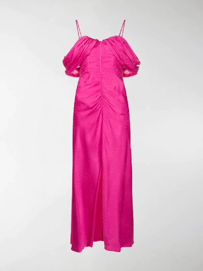 Shop Self-portrait Ruffled Off-the-shoulder Dress In Pink