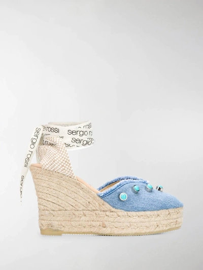 Shop Sergio Rossi X Manebí Espadrilles In Blue