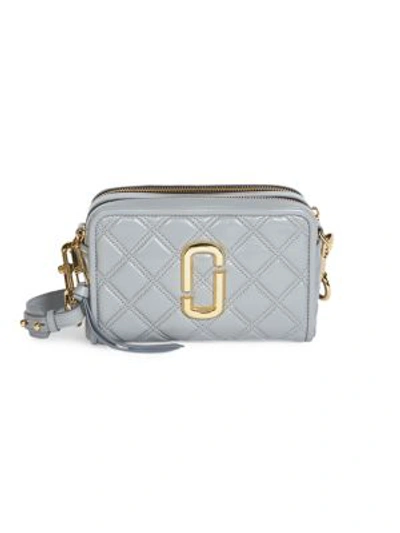 Shop Marc Jacobs Women's The Softshot Quilted Leather Camera Bag In Rock Grey