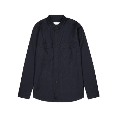 Shop A Kind Of Guise Navy Checked Wool Shirt