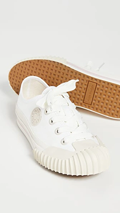 Shop Acne Studios Logo Patch Trainers In Ivory White