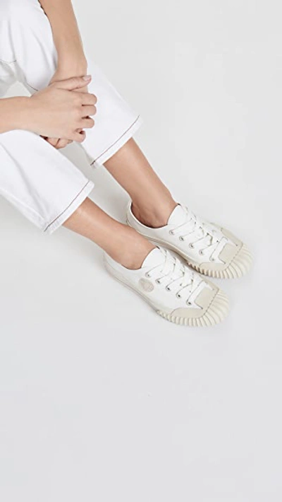 Shop Acne Studios Logo Patch Trainers In Ivory White