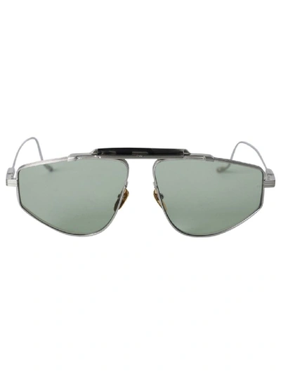 Shop Jacques Marie Mage Light Green 1962 Sunglasses In Grey