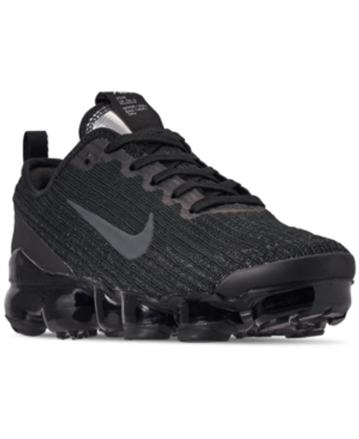 Shop Nike Big Kids Air Vapormax Flyknit 3 Running Sneakers From Finish Line In Black/anthra