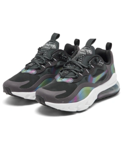 Shop Nike Big Kids Air Max 270 React Casual Sneakers From Finish Line In Dkskgy/mltclr