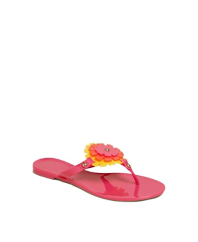 Shop Jack Rogers Bella Floral Jelly Sandals In Magenta