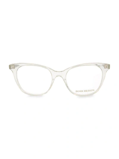Shop Boucheron Women's 50mm Cat Eye Glasses In Grey