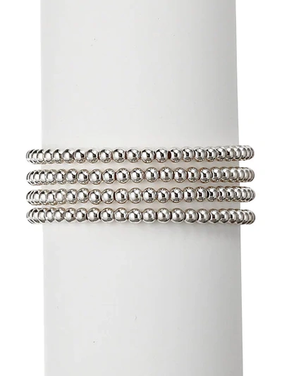 Shop Eye Candy La The Luxe Collection 4-pack Rhodium-plated Stretch Beaded Bracelet