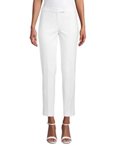 Shop Anne Klein Low-rise Slim-ankle Pants In White