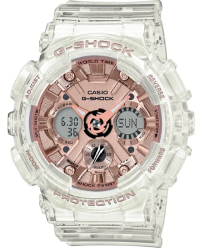 G-shock Women's Analog-digital Clear Resin Strap Watch 45.9mm Gmas120sr-7a In Clear