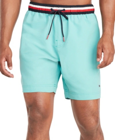 Shop Tommy Hilfiger Men's 7" Atlantic Swim Trunks, Created For Macy's In Meadowbrook