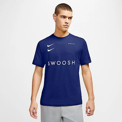 Shop Nike Men's Sportswear Swoosh T-shirt In Blue