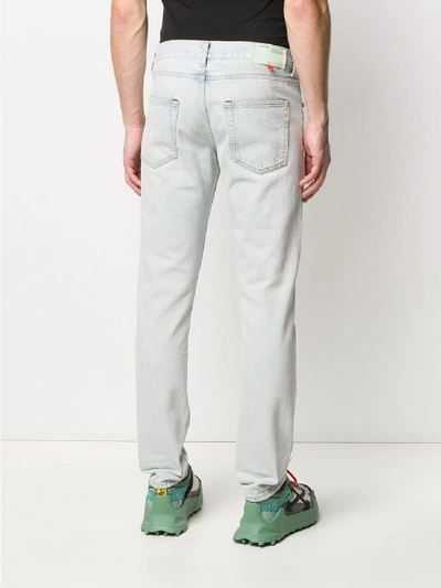 Shop Off-white Logo Denim Jeans In Blue