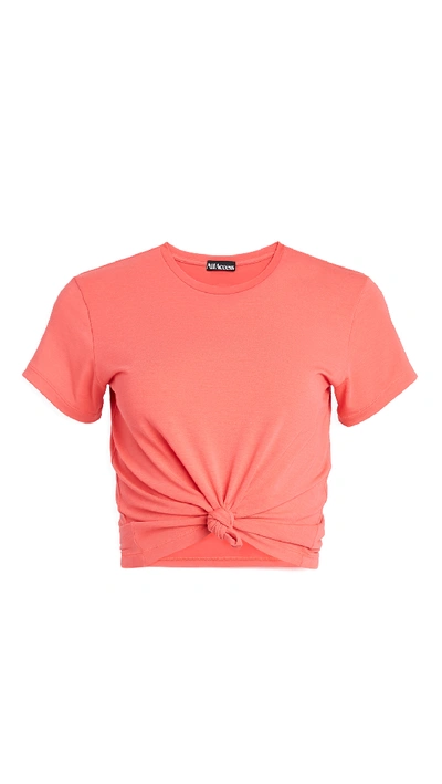 Shop All Access Knot Front Tee In Hot Coral