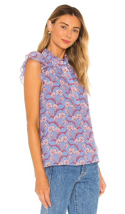 Shop A.l.c Foley Top In Blue & Red Multi