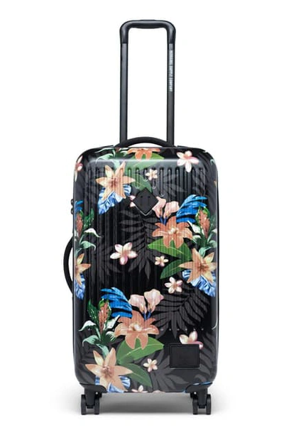Shop Herschel Supply Co Medium Trade 29-inch Rolling Suitcase In Summer Floral Black/ Ash Rose