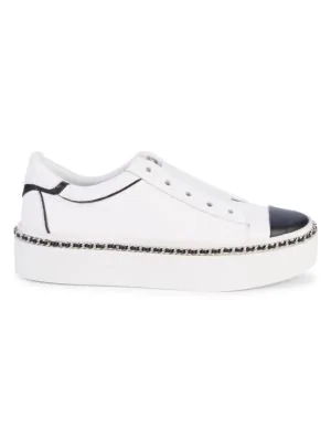 platform slip on sneakers white