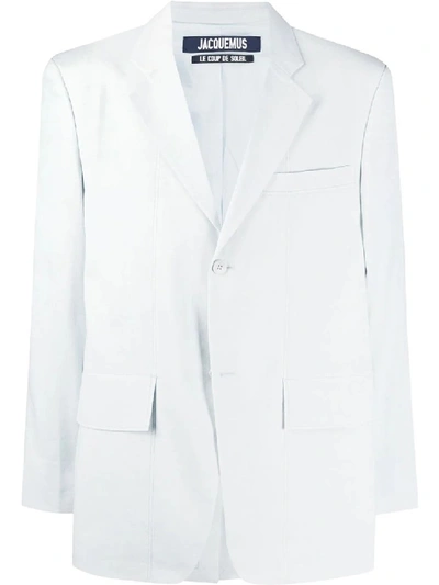 Shop Jacquemus La Veste De Costume Light Grey Jacket In White