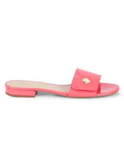 Shop Kate Spade Farrow Patent Leather Slides In Pink