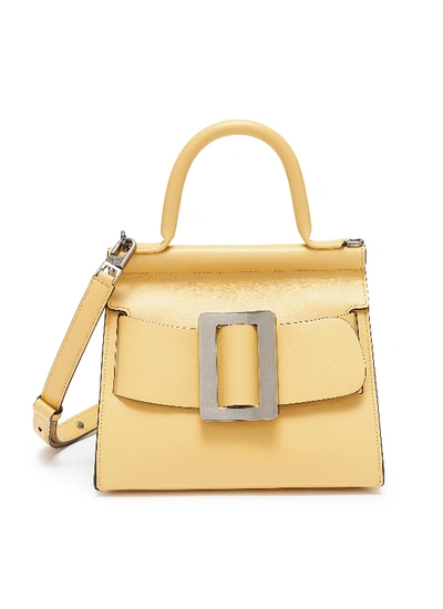 Shop Boyy 'karl 24' Small Buckled Leather Satchel In Yellow