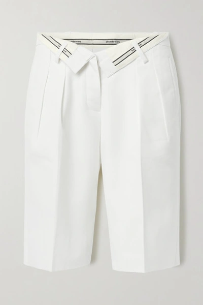 Shop Alexander Wang Fold-over Woven Shorts In Ivory