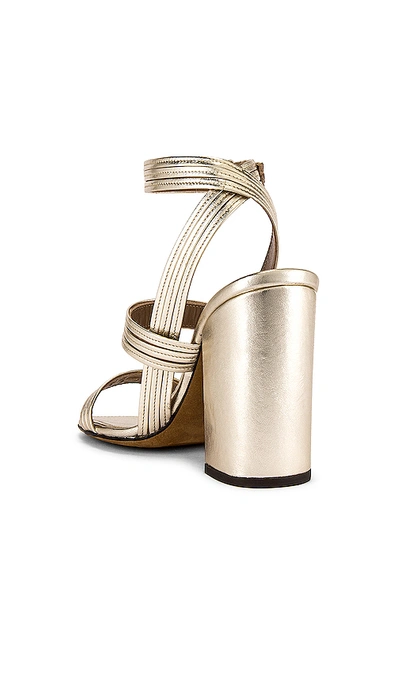 Shop Alumnae Stitched Mignon Block Heel In Metallic Platino