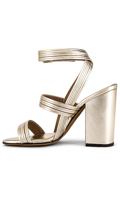 Shop Alumnae Stitched Mignon Block Heel In Metallic Platino