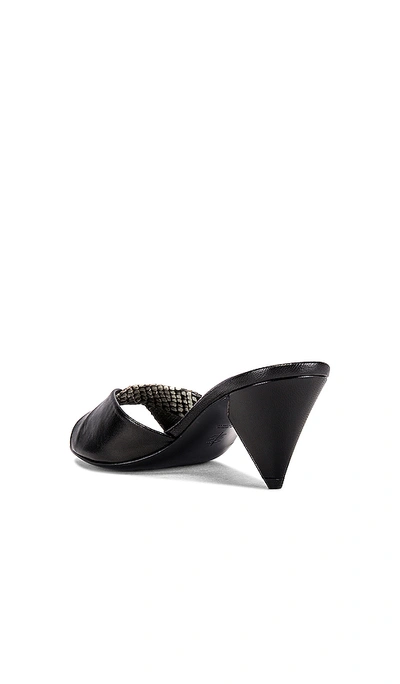 Shop Alumnae Folded Slide On Notched Heel In Python & Black