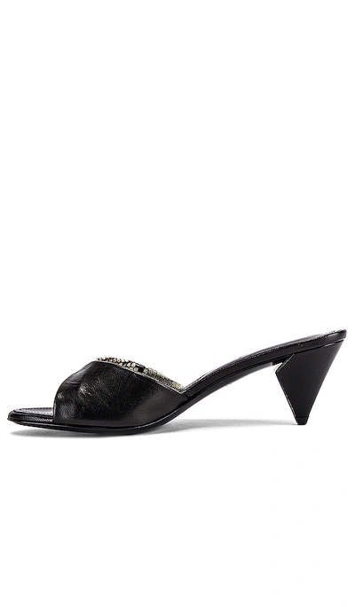 ALUMNAE FOLDED SLIDE ON NOTCHED HEEL – PYTHON & BLACK