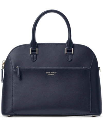 Shop Kate Spade Louise Leather Dome Satchel In Nightcap/gold