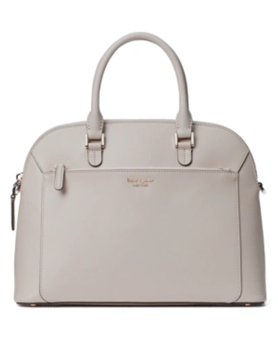 Shop Kate Spade Louise Leather Dome Satchel In True Taupe/sliver