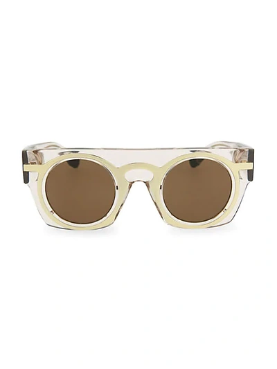 Shop Christopher Kane 44mm Shield Sunglasses In Gold Brown